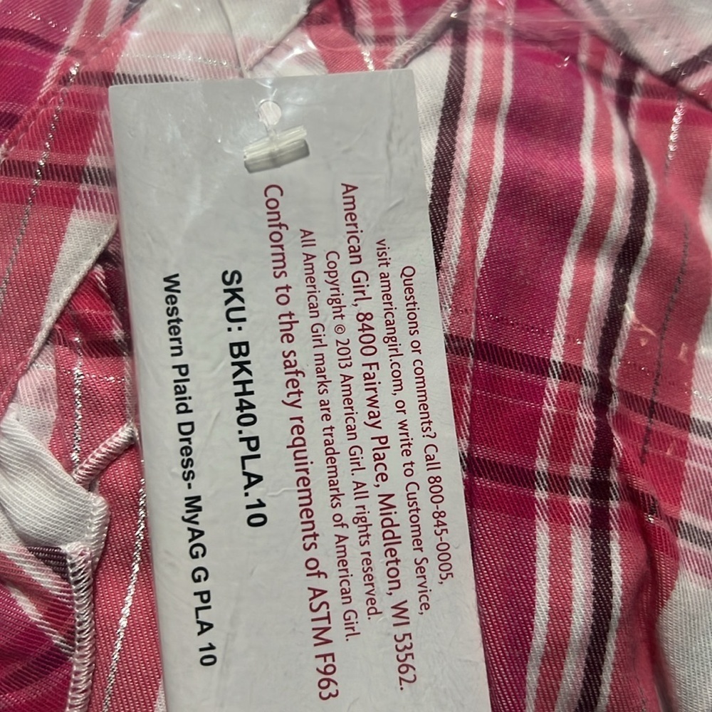 American Girl Western Plaid Dress And Belt For Girls Nwt Size 10 — image 6 of 6